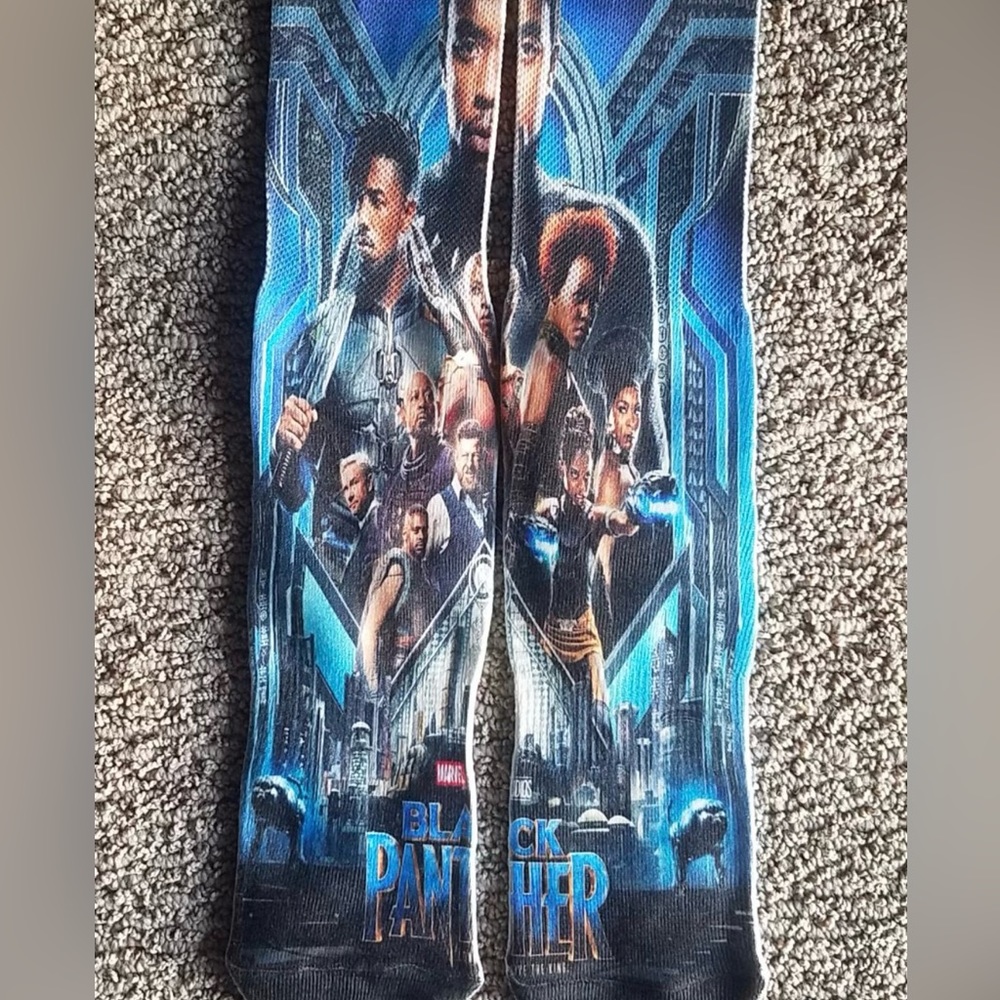 All natural 'Black Panther' 100% cotton Unisex socks one size fits all 6-13 - Picture 1 of 2